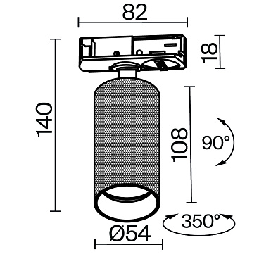 Трековый светильник Technical TR089-1-GU10-BB
