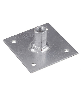 Пластина опорная оцинкованная 60х60х2 мм с гайкой М8