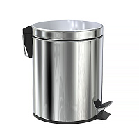 Ведро для мусора Fora с крышкой 5 л металл хром с педалью