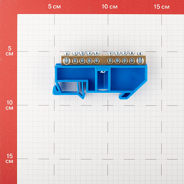 Шина нулевая на DIN-изоляторе EKF PROxima 6х9 мм 10 отверстий синяя (sn0-63-10-d-r)
