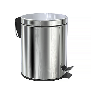 Ведро для мусора Fora с крышкой 5 л металл хром с педалью