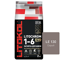 Затирка цементная Litokol Litochrom 1-6 EVO LE.130 серый 2 кг
