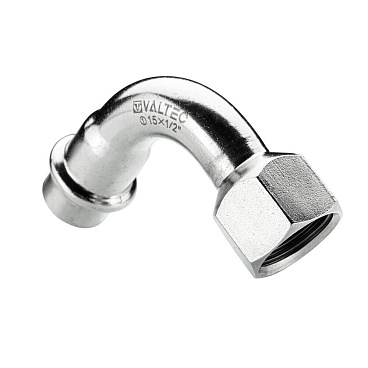 Отвод Valtec d28 мм х 3/4 ВР(г) 90° нержавеющая сталь (VTi.956.I.002805)
