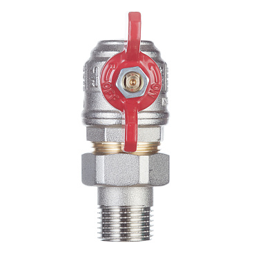 Кран шаровой латунный Tiemme 1/2 ВР(г) х 1/2 НР(ш) бабочка с полусгоном угловой