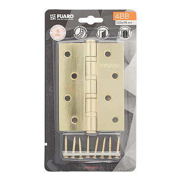 Петля Fuaro карточная универсальная неразъемная 100х75 мм матовое золото