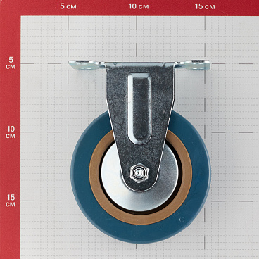 Опора колесная неповоротная пластик/резина на площадке 100 мм серая (1 шт.)