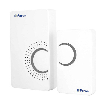 Звонок Feron (23686) беспроводной с кнопкой 36 мелодий белый/серый