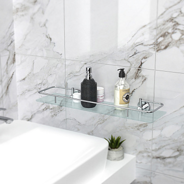 Полка для ванной Fora Long 500х157х65 мм стекло/металл хром (L034*50M/1312)