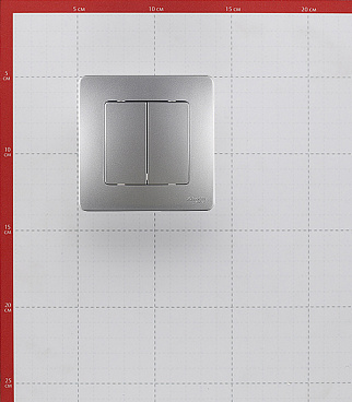 Выключатель Systeme Electric Blanca двухклавишный встраиваемый алюминий (BLNVS010503)