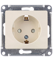 Розетка Systeme Electric Glossa встраиваемая бежевая со шторками (GSL000245)