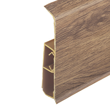Плинтус ПВХ напольный Wimar Quadro 100 мм дуб викторианский 2200 мм Г-профиль со съемной панелью