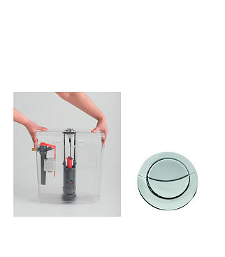 Клапан сливной Wirquin One двухрежимный кнопка пластик хром (10975009)