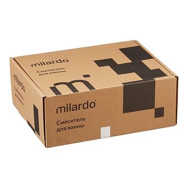 Смеситель для ванны Milardo Rora черный однорычажный с коротким изливом с лейкой (RORBL00M02)