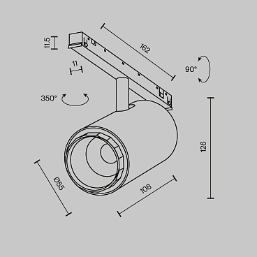 Трековый светильник Technical TR244-4-12WTW-DD2-B