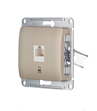Розетка компьютерная Systeme Electric Glossa встраиваемая титан RJ45 (GSL000481K)