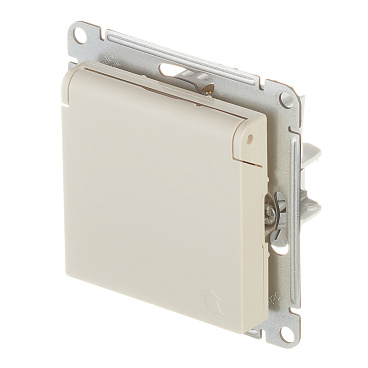 Розетка Systeme Electric AtlasDesign встраиваемая бежевая со шторками с крышкой (ATN000246)