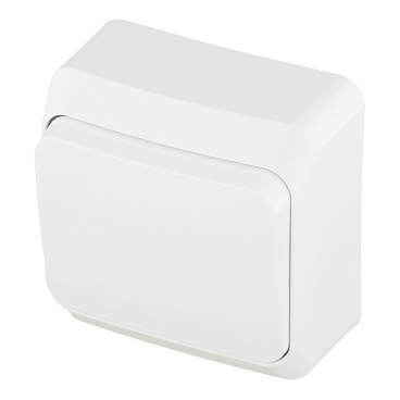 Выключатель Systeme Electric Этюд одноклавишный накладной белый с самовозвратом (KA10-001B)