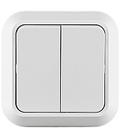 Выключатель Makel Siva Ustu двухклавишный накладной белый (45103)