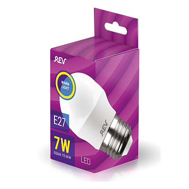Лампа светодиодная Rev E27 2700К 7 Вт 560 Лм 180-240 В шар G45 матовая