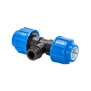 Тройник ПНД Lammin компрессионный переходной 20х20х1/2 НР(ш)