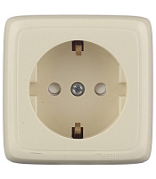 Розетка Hegel Alfa накладная слоновая кость со шторками (РА16-114-01)