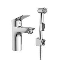 Смеситель для раковины с гигиеническим душем BelBagno однорычажный с держателем хром (DUE-LVM/HGN-CRM-W0)