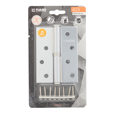 Петля Fuaro карточная левая разъемная 100х75 мм хром