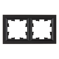 Рамка IEK Brite РУ-2-БрЧ-44 двухместная черная (BR-M22-44-K02)