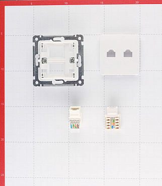 Розетка компьютерная/ телефонная Hegel Master встраиваемая белая RJ11/ RJ45 (РСКТ-440)