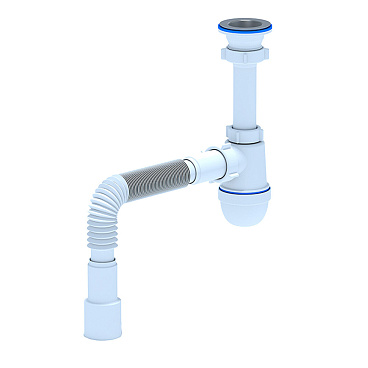 Сифон для мойки АНИ пласт 1 1/2х40 мм с выпуском d70 мм с соединением 40/50 мм (C0115)