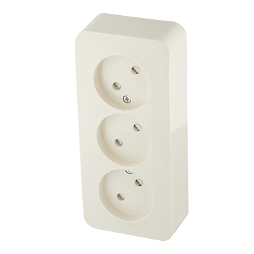 Розетка Systeme Electric Blanca накладная бежевая со шторками (BLNRA001317)