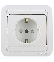 Розетка Makel Mimoza встраиваемая белая со шторками (12058)