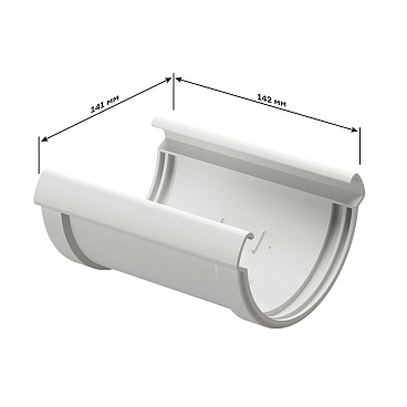 Соединение желоба Docke Lux пластиковое d140 мм пломбир RAL 9003