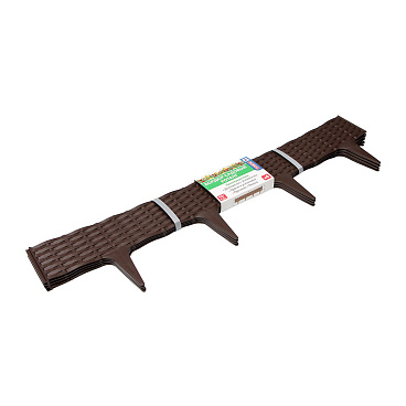 Пластиковый бордюр Протэкт Ротанг 0,19х3,2 м коричневый (4 шт.)