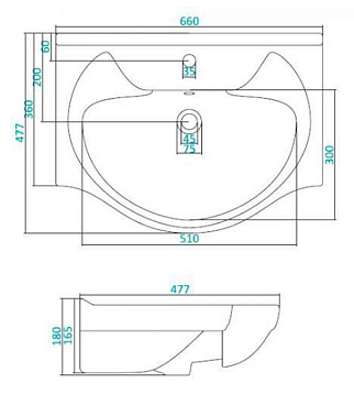 Раковина для тумбы Santek Байкал 65 см