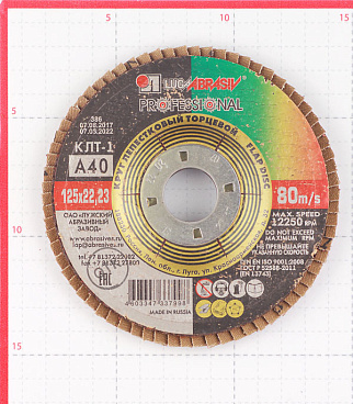 Круг лепестковый по металлу/древесине Луга 125х22,2 мм P40 (7967/2293)