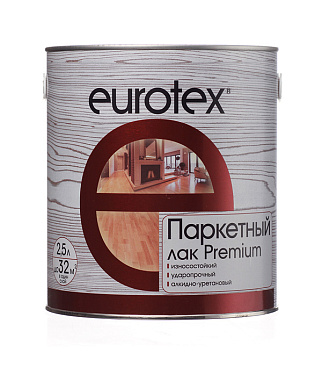 Лак алкидно-уретановый паркетный Eurotex Premium бесцветный 2,5 л глянцевый
