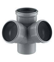 Крестовина Ostendorf HTED d110х110х110 мм 67° пластиковая двухплоскостная для внутренней канализации (115920)