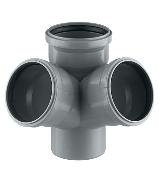 Крестовина Ostendorf HTED d110х110х110 мм 67° пластиковая двухплоскостная для внутренней канализации (115920)