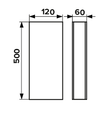 Воздуховод плоский пластиковый 60х120 мм 0,5 м
