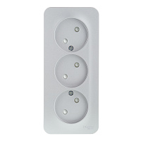 Розетка Systeme Electric Blanca накладная алюминий со шторками (BLNRA001313)