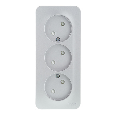 Розетка Systeme Electric Blanca накладная алюминий со шторками (BLNRA001313)