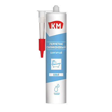 Герметик силиконовый санитарный КМ белый 280 мл