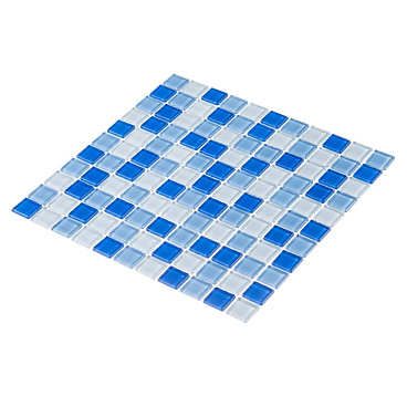 Мозаика Mir Mosaic Natural Color palette голубая стеклянная 300х300х4 мм глянцевая