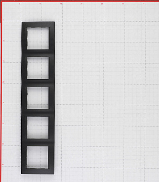 Рамка Simon 15 пятиместная графит (1500650-038)