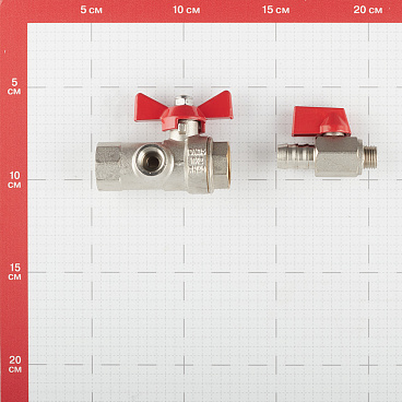 Кран шаровой латунный Valtec 1/2 ВР(г) х 1/2 ВР(г) проходной бабочка с обратным клапаном (VT.248.N.04)