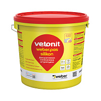 Штукатурка фасадная Vetonit Weber.pas Silikon силиконовая шуба 2 мм база 100А белая 25 кг