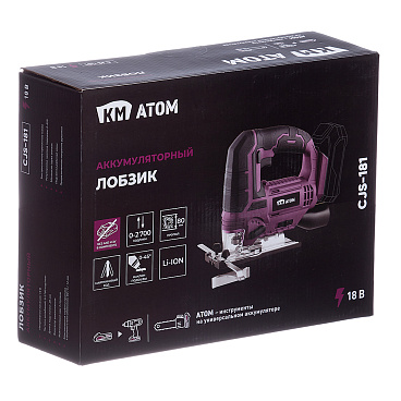 Лобзик аккумуляторный КМ АТОМ 18 В без АКБ и ЗУ (СJS-181)