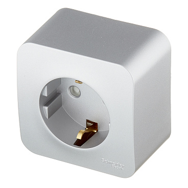 Розетка Systeme Electric Blanca накладная алюминий со шторками (BLNRA011113)