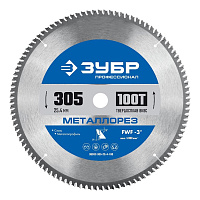Диск пильный по металлу Зубр 305х25,4х2 мм 100 зубьев (36932-305-25.4-100)